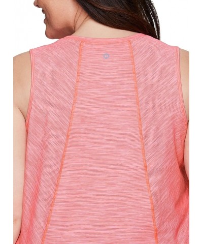 Active Women's Plus Size Sleeveless Relaxed Fashion Workout Yoga Tank Top Striated Coral Pink $11.25 Activewear