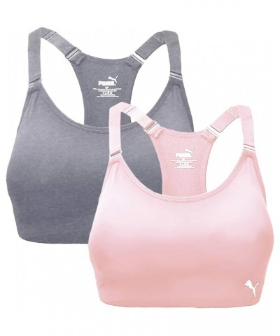 Women's Seamless Sports Bra with Removable Cups Light Pastel Pink/Grey $18.89 Lingerie