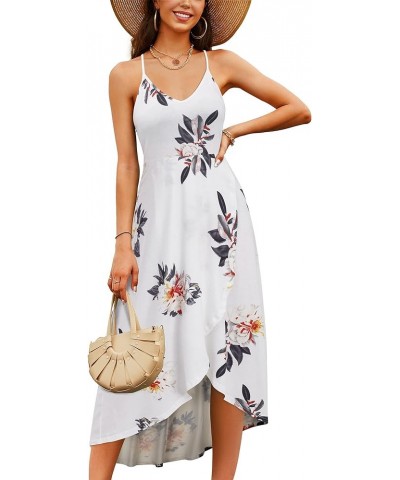 Women's V Neck Sleeveless Casual Summer Sundresses Asymmetrical Patchwork Floral Maxi Dresses Floral-11 $15.91 Dresses