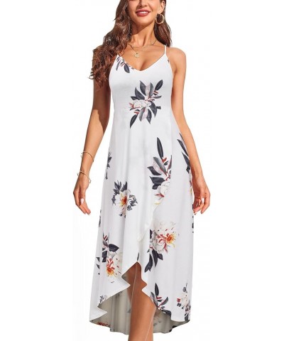 Women's V Neck Sleeveless Casual Summer Sundresses Asymmetrical Patchwork Floral Maxi Dresses Floral-11 $15.91 Dresses