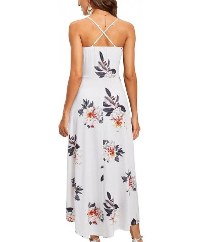 Women's V Neck Sleeveless Casual Summer Sundresses Asymmetrical Patchwork Floral Maxi Dresses Floral-11 $15.91 Dresses