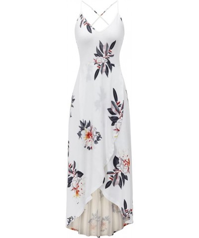 Women's V Neck Sleeveless Casual Summer Sundresses Asymmetrical Patchwork Floral Maxi Dresses Floral-11 $15.91 Dresses