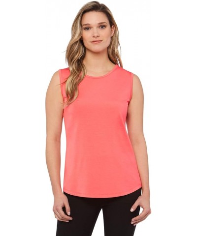 Women's Soft Jersey Knit Sleeveless Tank Top (S-XXL) Coral $13.57 Tanks