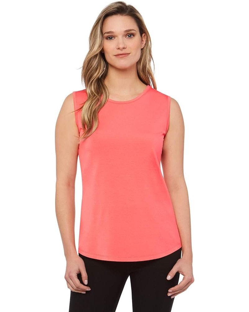 Women's Soft Jersey Knit Sleeveless Tank Top (S-XXL) Coral $13.57 Tanks