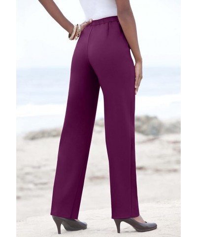 Women's Plus Size Classic Bend Over Pant Elastic Waist Pull On Dress Slacks Tall Navy $24.06 Pants