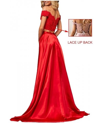 Two Piece Prom Dresses Long Formal for Women Teens Homecoming Graduation Party BD450 Burgundy-3 $31.82 Others