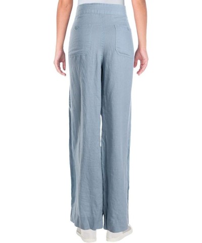 LAUREN RALPH LAUREN Womens Jovonie Linen Wide Leg Casual Pants Blue 10 $33.21 Pants