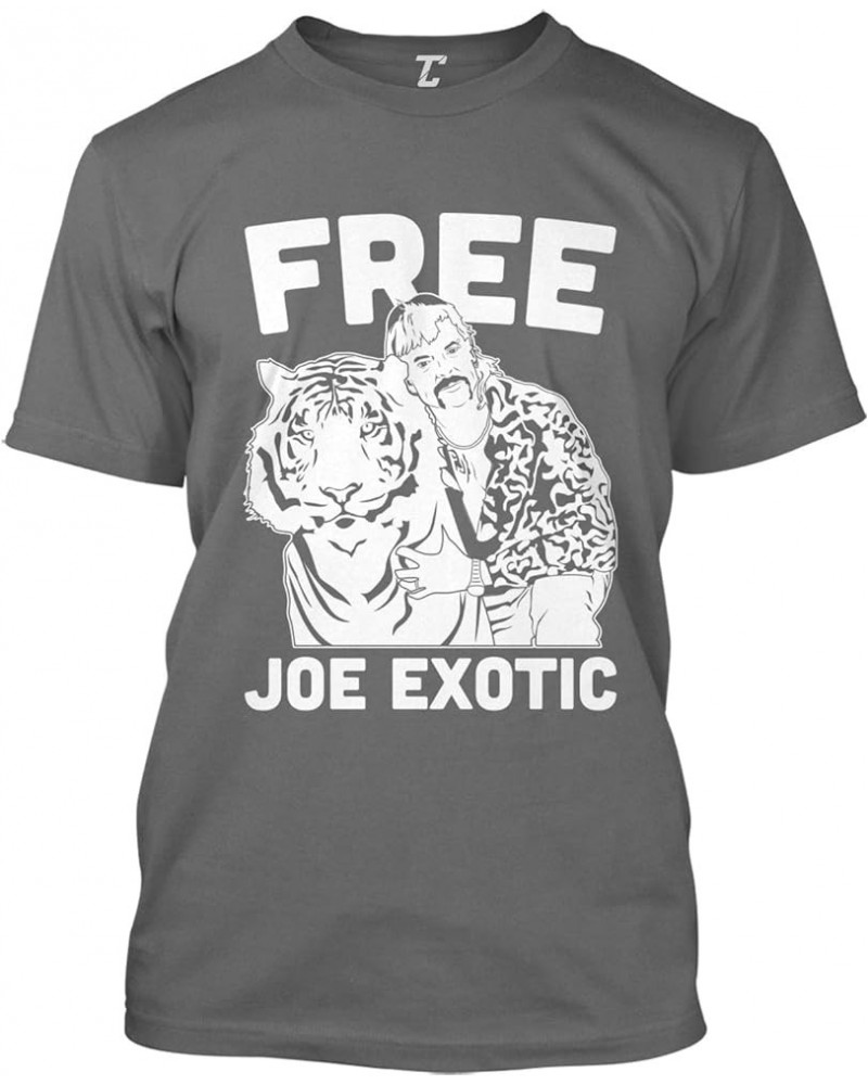 Free Joe Exotic - Gay Tiger King Documentary Men's T-Shirt Charcoal $9.64 T-Shirts