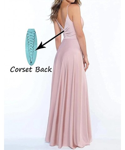 Long Bridesmaid Dresses for Women Formal Satin Spghetti Strap Prom Evening Gowns with Pockets KM054 Rust $34.21 Dresses