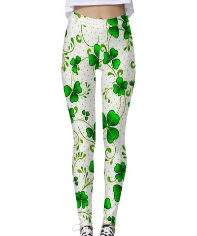 St.Patricks Day High Waist Tummy Control Leggings Irish Shamrock Graphic Festival Costumes Womens Yoga Pants P-green $7.55 Le...