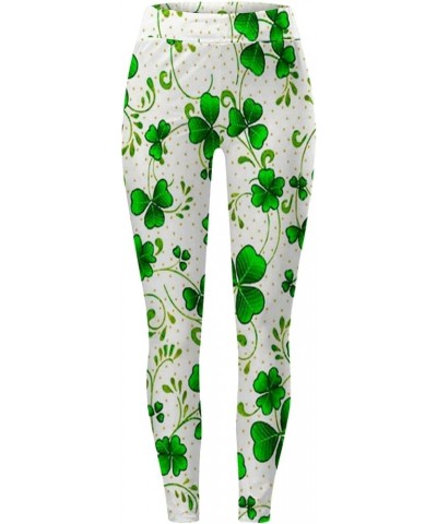 St.Patricks Day High Waist Tummy Control Leggings Irish Shamrock Graphic Festival Costumes Womens Yoga Pants P-green $7.55 Le...