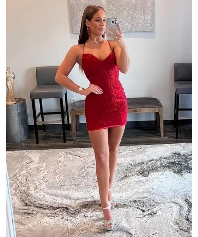 Spaghetti Strap Tight Homecoming Dresses for Teens Short 2023 Lace Appliques Corset Prom Party Dress Champagne $24.47 Dresses