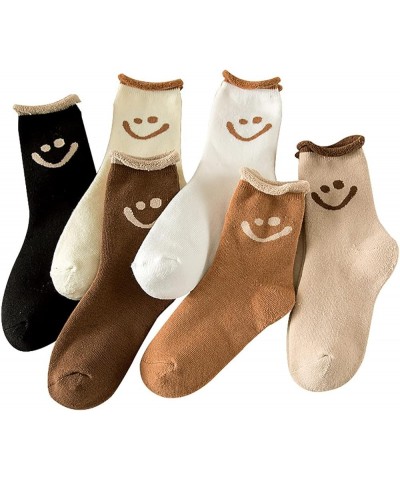 Cute Smile Face Socks,5 Pairs Funny Socks Fashion Cartoon Socks, Socks Funny Low Cut Socks For Women, Lady, Girls Color12 $10...