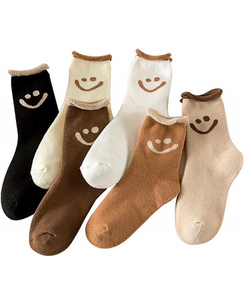 Cute Smile Face Socks,5 Pairs Funny Socks Fashion Cartoon Socks, Socks Funny Low Cut Socks For Women, Lady, Girls Color12 $10...