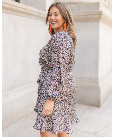 Women's Floral Print Wrap Front Long Sleeve Dress Floral Print $13.20 Dresses