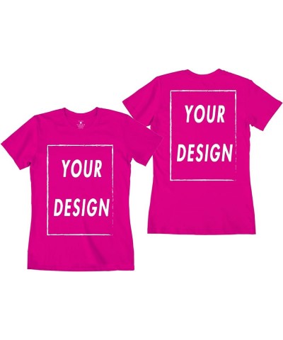 Custom T Shirt for Men Women Design Your Own Front Back Print Personalized T-Shirts Standard Women Rose Red $6.60 T-Shirts