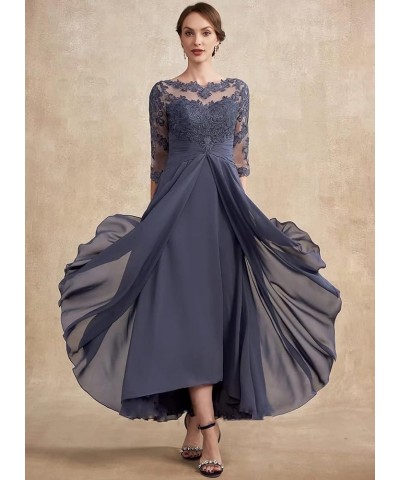 Women Long Floral Lace Chiffon Mother of Bride Dresses A-line Pleated Formal Party Evening Gown Lilac $28.52 Dresses