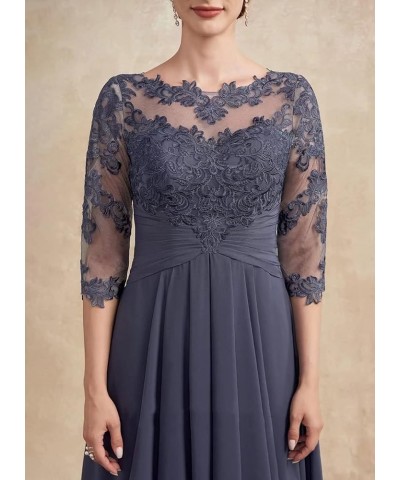 Women Long Floral Lace Chiffon Mother of Bride Dresses A-line Pleated Formal Party Evening Gown Lilac $28.52 Dresses