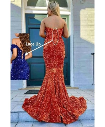 Sequins Prom Dress Long Corset Formal Evening Party Gowns Sparkly Mermaid V-Neck Homecoming Dress for Women Dusty Rose $36.66...