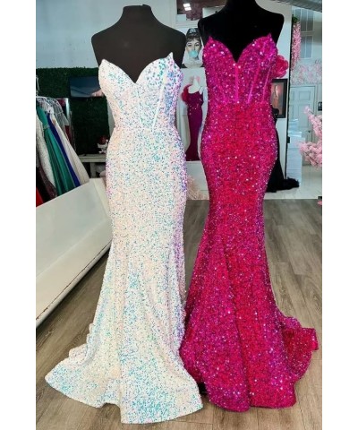 Sequins Prom Dress Long Corset Formal Evening Party Gowns Sparkly Mermaid V-Neck Homecoming Dress for Women Dusty Rose $36.66...