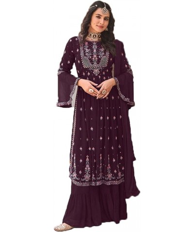 Indian/Pakistani ready to wear party/wedding night plus size salwar kameez suit for women 2527-O Purple $38.54 Dresses