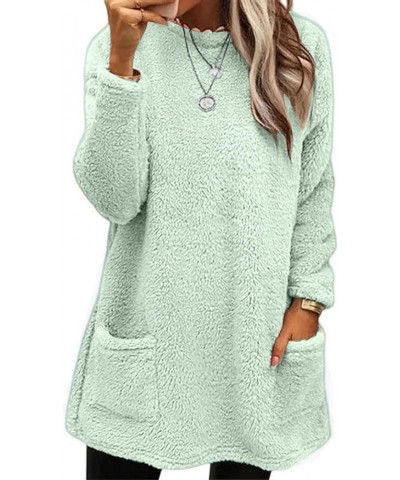 Sweatshirt for Womens Fashion Winter Warm Sweater Pullover Fleece Thickening Plus Size Fall Clothes Casual Loose Tops 04 mint...