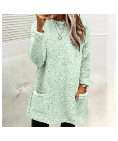 Sweatshirt for Womens Fashion Winter Warm Sweater Pullover Fleece Thickening Plus Size Fall Clothes Casual Loose Tops 04 mint...