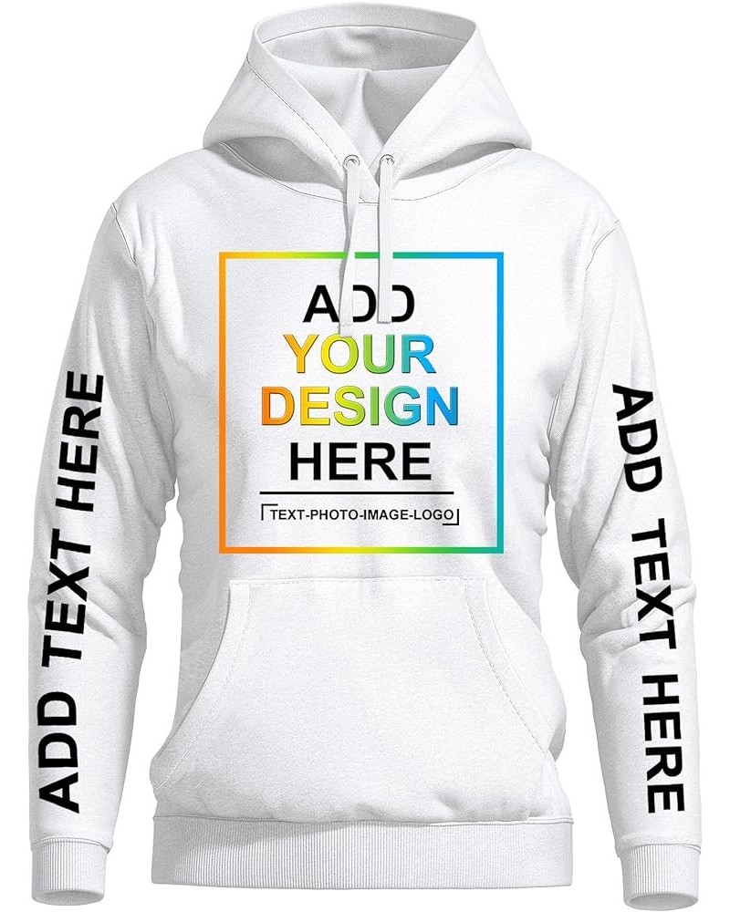 Custom Hoodies Design Your Own Personalized Photo Text Hoodie Custom Sweatshirt 2 Sides Print Cotton White $11.65 Hoodies & S...