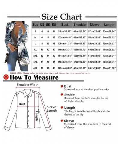 Women's 's Fall Blazers 2023 Casual Fashion Print Lapel Long Sleeve Slim Fit Small Button Jacket Blazers, S-4XL Og10-sky Blue...