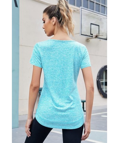 Women's Long Sleeve Workout Shirts Scoop Neck Sports Yoga Running Dry Fit Tops Basic Loose Fit Side Split Activewear Short Sk...