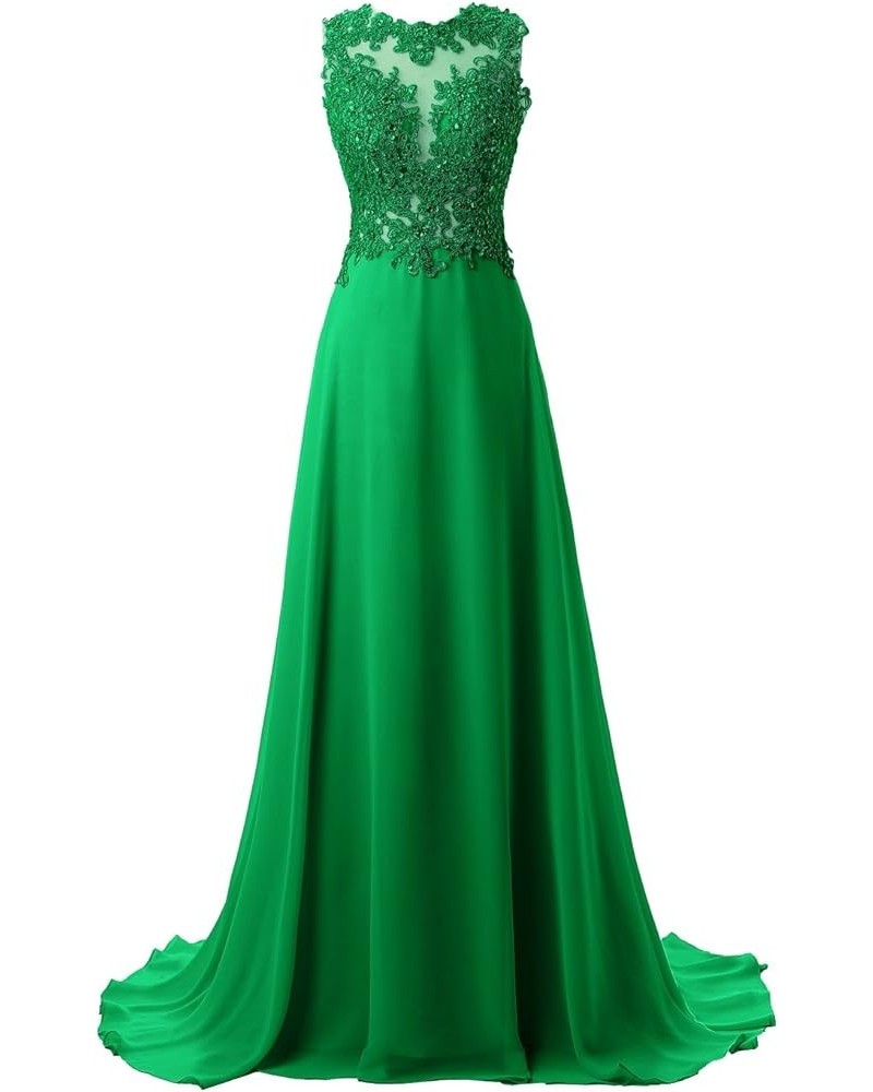 Lace Appliqued Prom Dresses 2020 Long Evening Gowns for Women Formal Green $102.96 Dresses