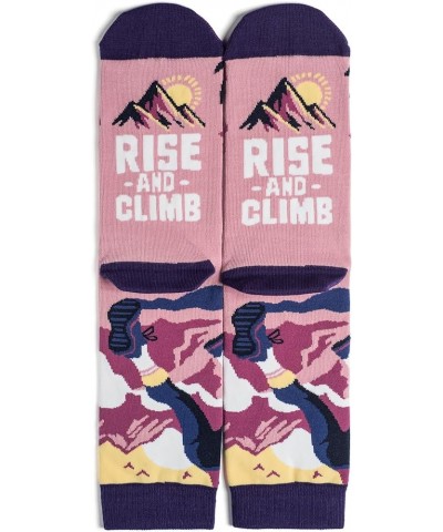 Funny Socks for Outdoor Activities Lovers and More - Novelty Gifts for Men, Women, and Teens Rise and Climb (Purple) $9.69 Ac...