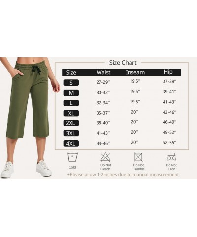 Women's Capri Pants Loose Yoga Cotton Capris Sweatpants 3 Pockets Wide Leg Drawstring Pajama Pants 11-teal $11.75 Pants