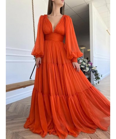 Long Puffy Sleeve Prom Dress V Neck Empire Waist Ball Gown Tulle Formal Evening Gowns for Women Formal Silver $36.00 Dresses