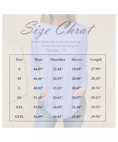 Casual Tops for Women Long Sleeve Crew Neck Blouse Fall Plus Size T Shirt Winter Solid Color Tunic Sweatshirts Loose E287-dar...