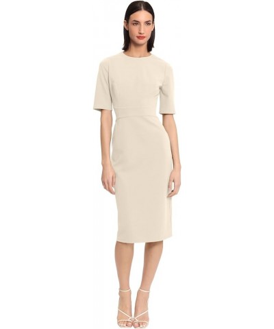 Women's Curved Waist Seam Crepe Workwear Dress Career Office Desk to Dinner Event Occasion Guest of Horn $16.68 Dresses