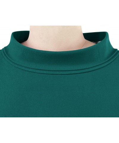 Women's Retro Midi Short Sleeve Pencil Knee-Length Vintage Cocktail Office Business Work Dress Dark Green $23.31 Dresses