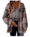 Women's Buffalo Plaid Fleece Jacket Open Front Long Sleeve Cardigan Shacket Jackets Fall Winter Trendy Fashion Coats Coffee $...