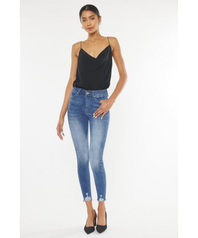 Kan Can Women's Mid Rise Destroyed Skinny Jeans Kc7274m $36.78 Jeans