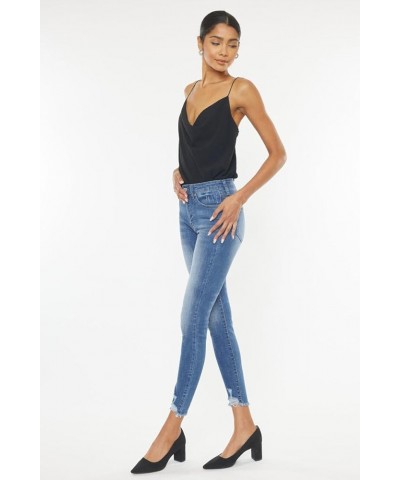 Kan Can Women's Mid Rise Destroyed Skinny Jeans Kc7274m $36.78 Jeans