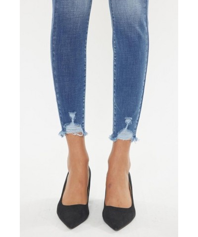 Kan Can Women's Mid Rise Destroyed Skinny Jeans Kc7274m $36.78 Jeans