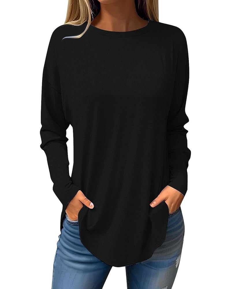 Blouses for Women Casual Fall Velvet Long Sleeve Long Sleeve T Shirt Tee Shirts for Women Fall Casual 4-black $13.54 Blouses