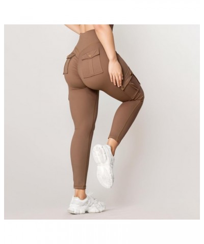 Leggings for Women Women's Yoga Pants Running Athletic Workout Pants Plush Tights Stretch High Waist Tummy Control E-khaki $8...