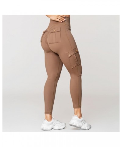 Leggings for Women Women's Yoga Pants Running Athletic Workout Pants Plush Tights Stretch High Waist Tummy Control E-khaki $8...