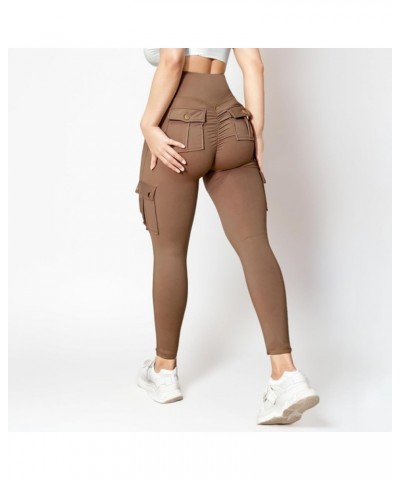 Leggings for Women Women's Yoga Pants Running Athletic Workout Pants Plush Tights Stretch High Waist Tummy Control E-khaki $8...