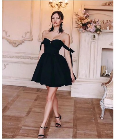 Cold Shoulder Homecoming Dress Satin Cocktail Party Dress Puffy A Line Short Club Gown PE77 Purple $28.55 Dresses