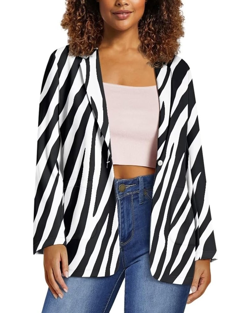 Casual Blazers for Women Lightweight Jackets Suit Long Sleeve with Side Pockets Size XXS-XXXL for Sports Work Zebra Print $22...