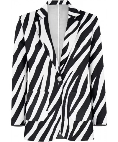 Casual Blazers for Women Lightweight Jackets Suit Long Sleeve with Side Pockets Size XXS-XXXL for Sports Work Zebra Print $22...