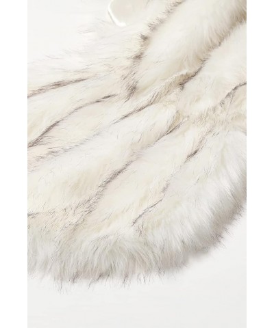 Womens Faux Fur Collar Shawl Faux Fur Scarf Wrap Evening Cape for Winter Coat White Fox $31.89 Coats