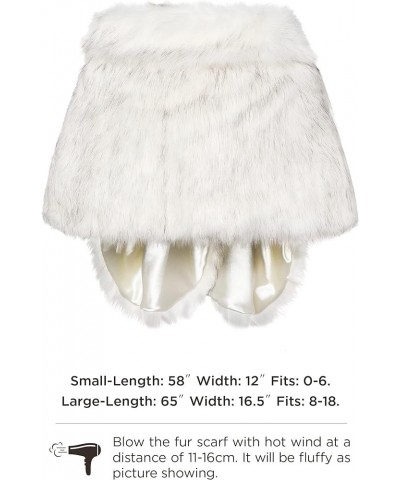 Womens Faux Fur Collar Shawl Faux Fur Scarf Wrap Evening Cape for Winter Coat White Fox $31.89 Coats